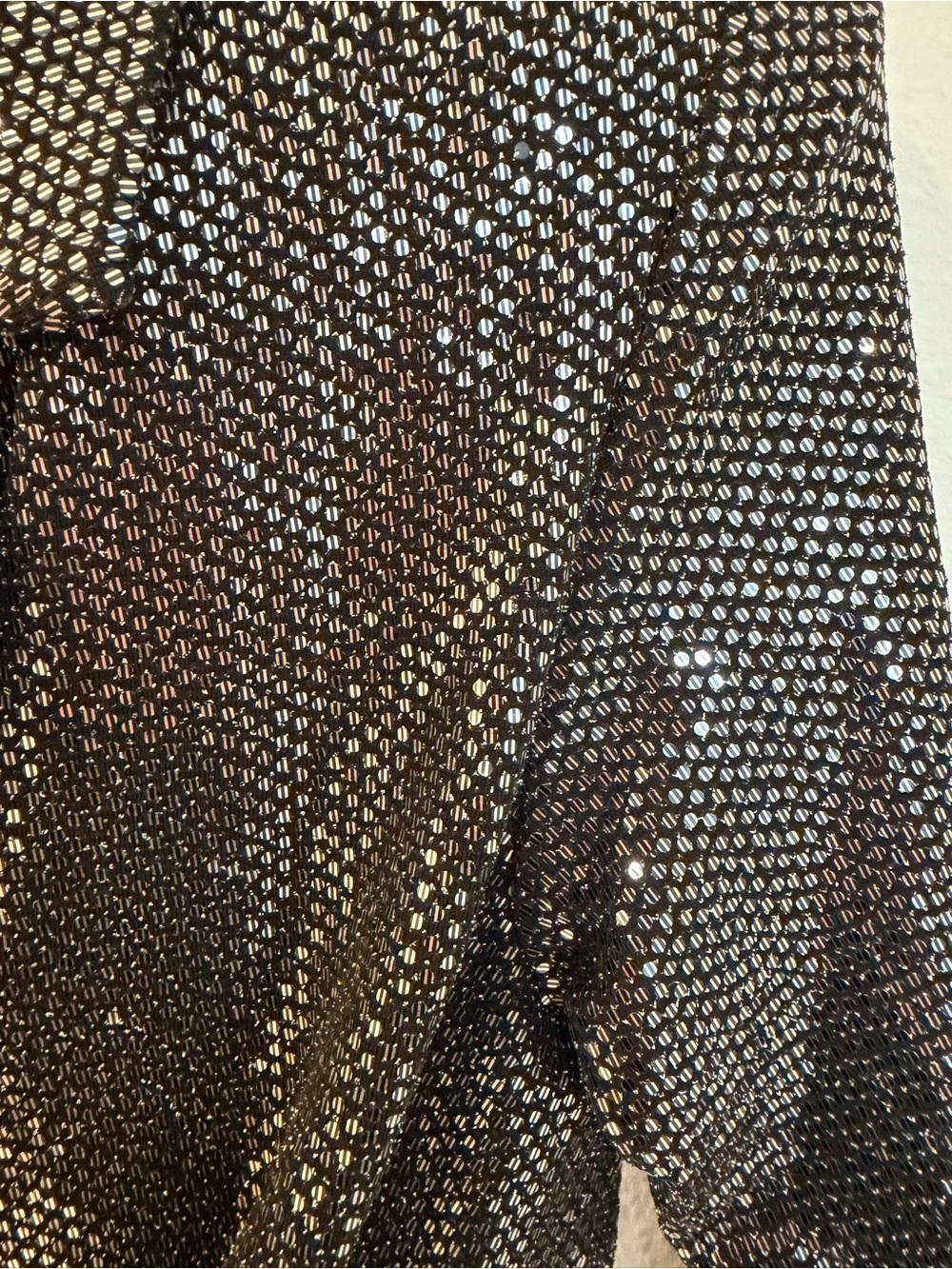 Zara Black Sequin Long-Sleeve Tie-Waist Mini Romper - Picture 4 of 4